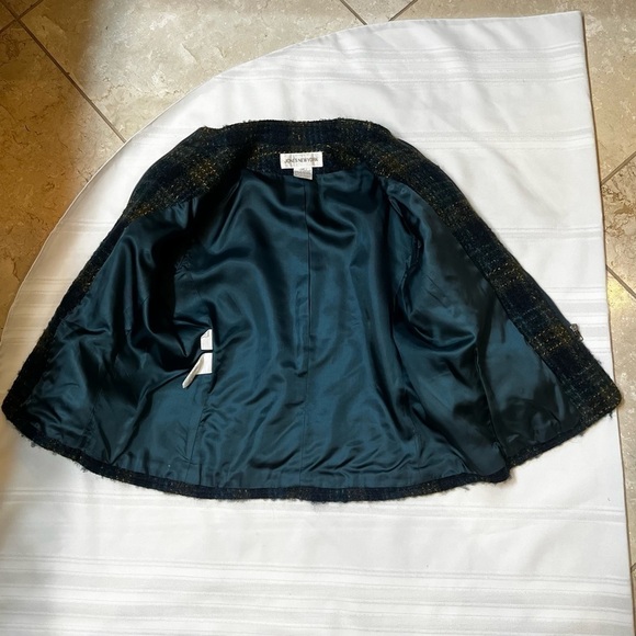 Jones New York Wool Mohair Full Zip Plaid Jacket Sz 14 EUC - Picture 6 of 12